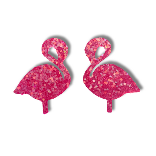 FLAMBOYANT - Large Glitter Flamingo Nipple Pasties Covers (2pcs) for Burlesque, Rave Pride, Lingerie, Festivals