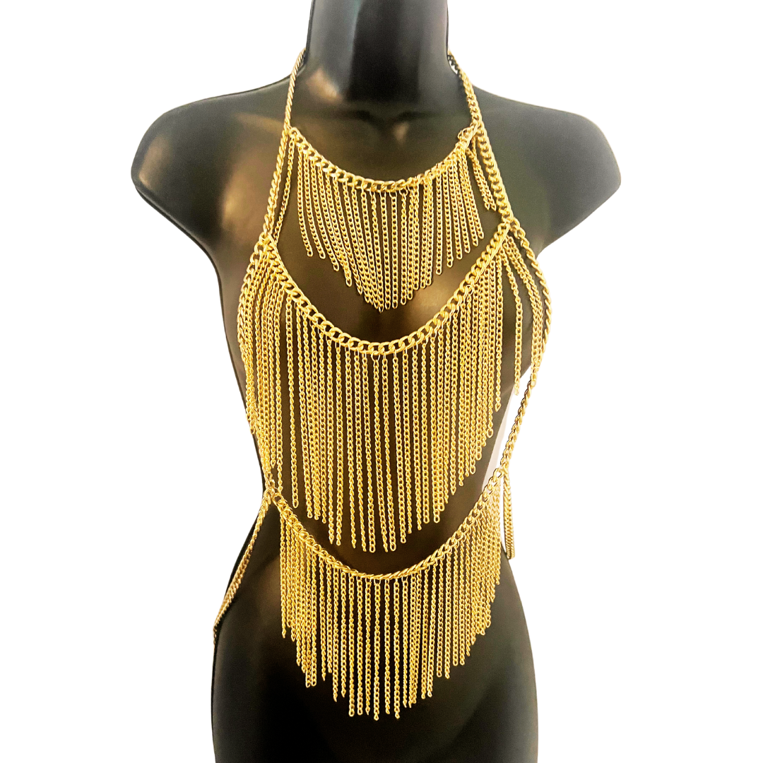 SASHAY Handmade Gold Chain Beaded body chain
