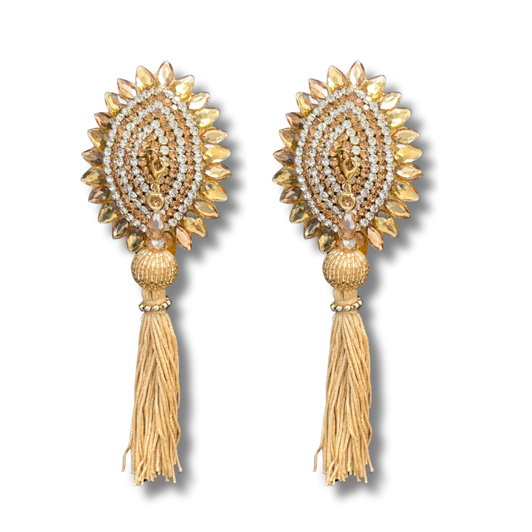 GLAMTINI Dirty Martini x Appeeling Gold & Silver Oval Pasties with Removable Tassels (2 pcs)