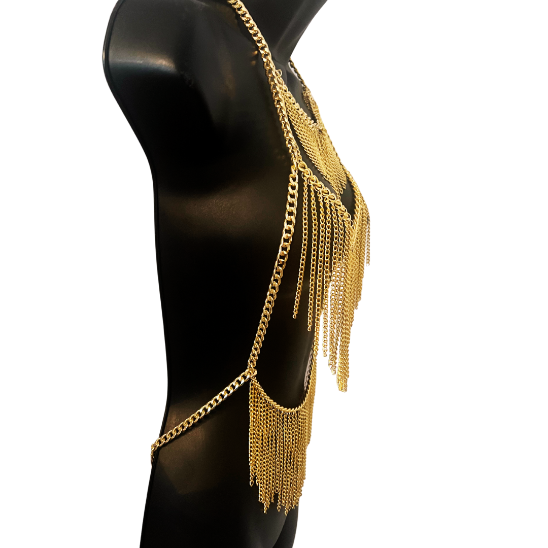 SASHAY Handmade Gold Chain Beaded body chain