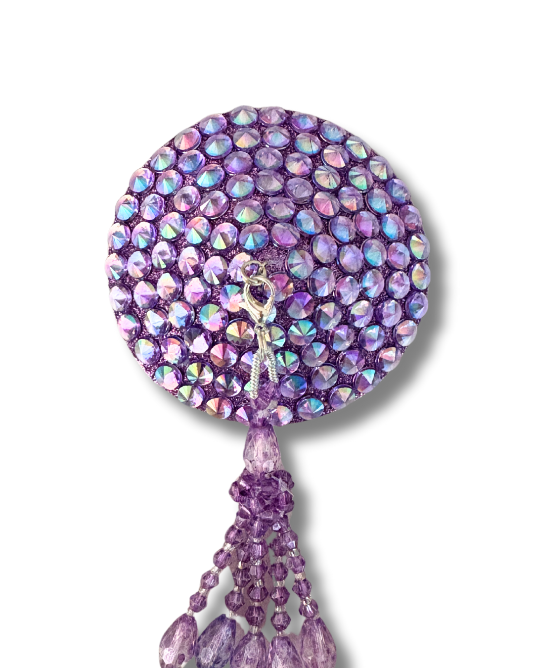 DITA VON TEESE Liberteese Lavender Shimmering Crystal Pasties with Removable Tassels (2pcs)