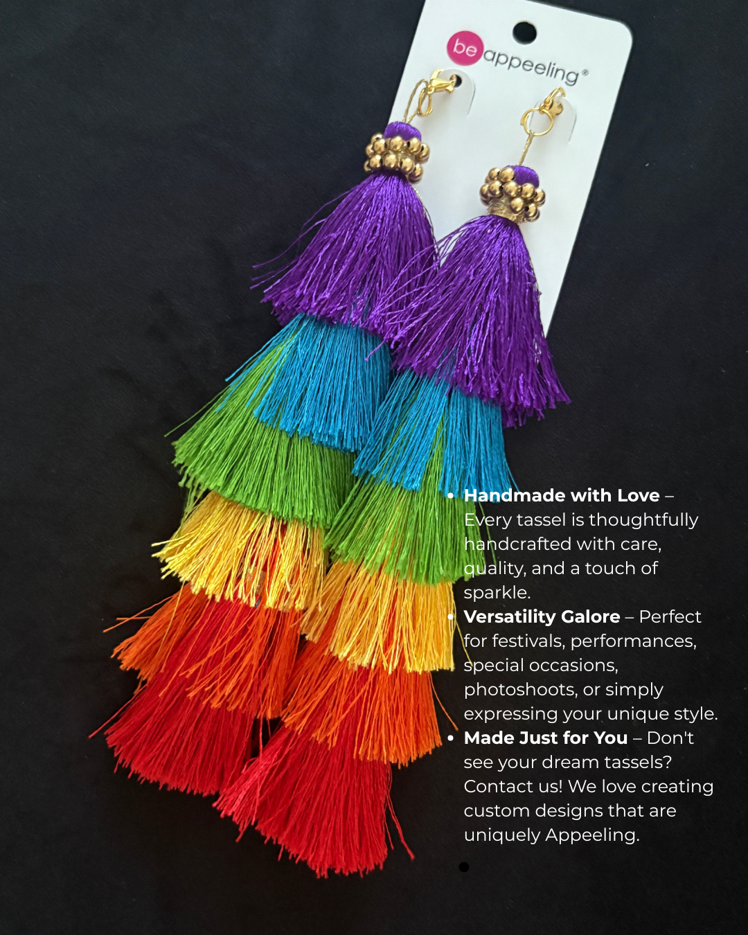 Rainbow Pride Tassels for Nipple Covers, Pasties (2pcs)