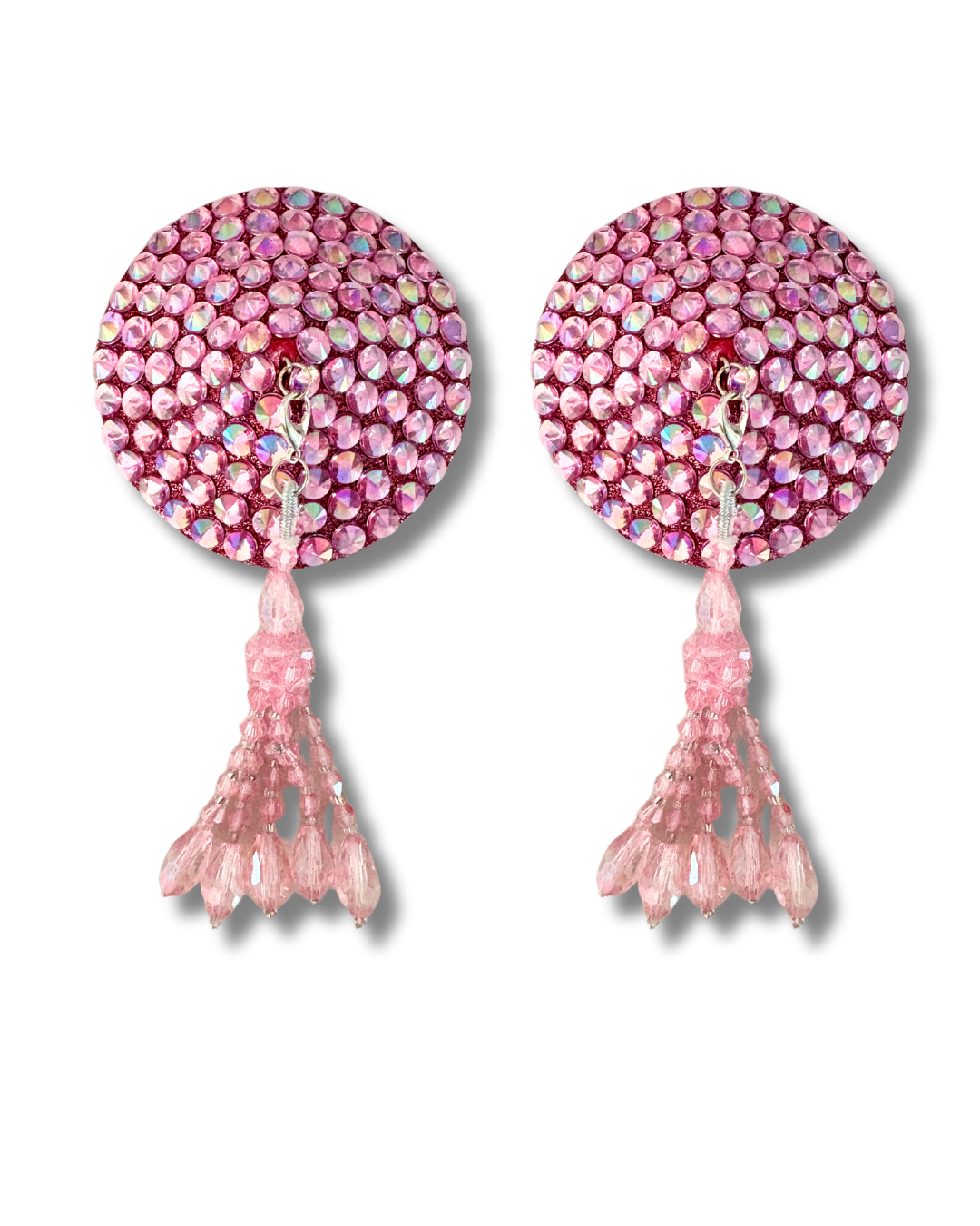 DITA VON TEESE Liberteese Pink Shimmering Crystal Pasties with Removable Tassels (2pcs)