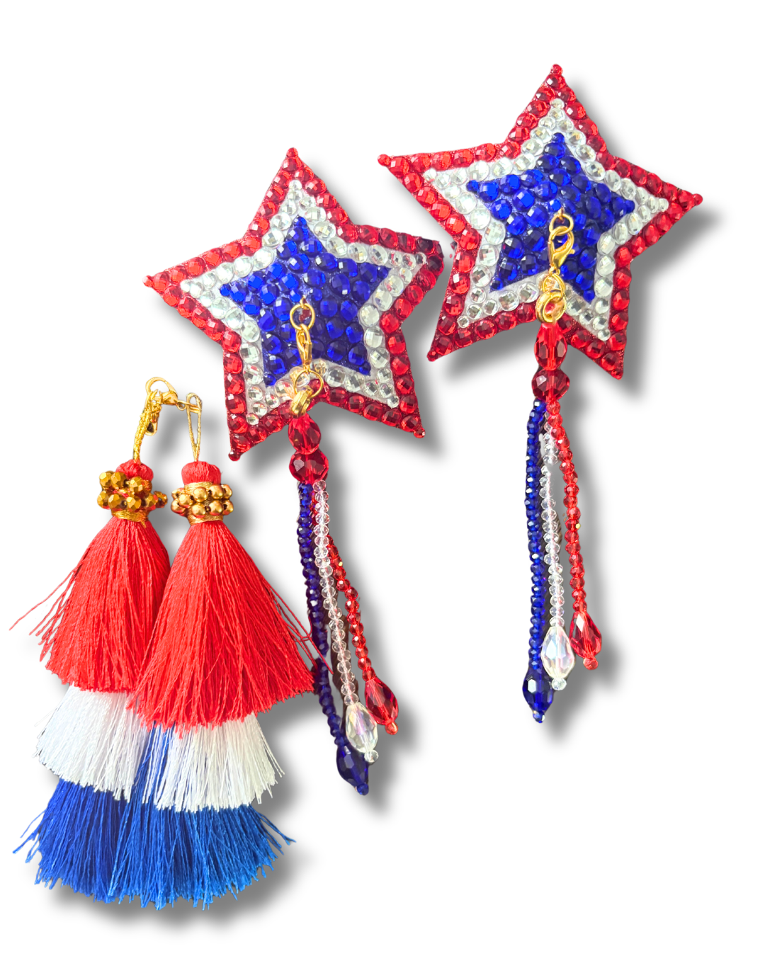 STARS AND STRIPES  Dirty Martnini x Appeeling Nipple Pasties with 2 Pairs of Tassels! (2pcs)