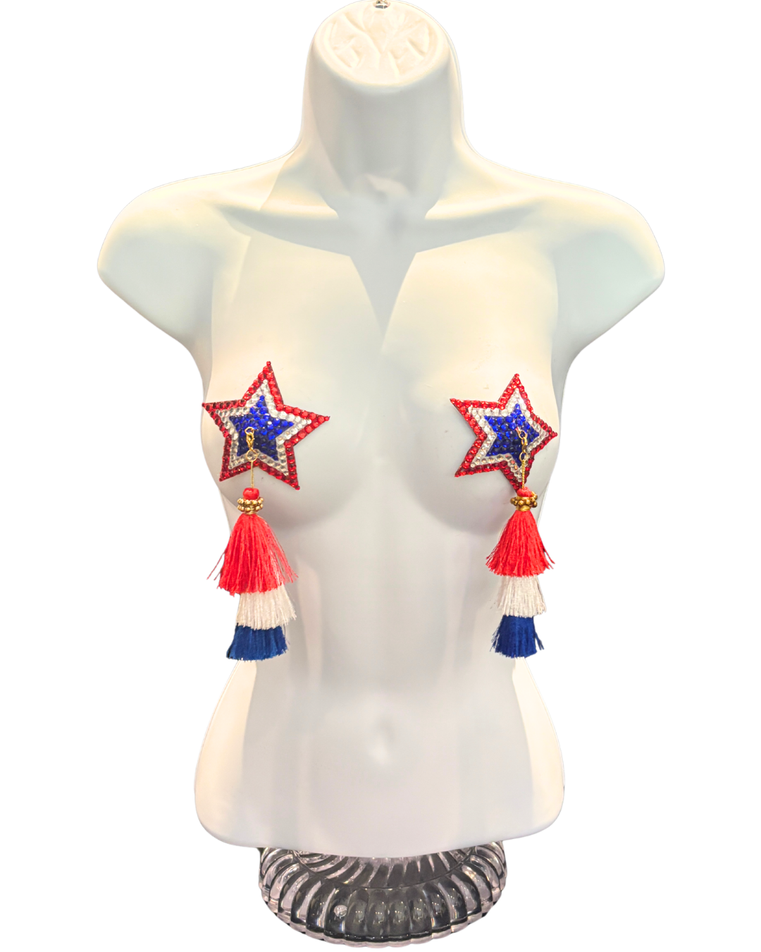 STARS AND STRIPES  Dirty Martnini x Appeeling Nipple Pasties with 2 Pairs of Tassels! (2pcs)
