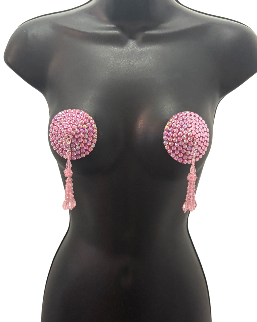 DITA VON TEESE Liberteese Pink Shimmering Crystal Pasties with Removable Tassels (2pcs)