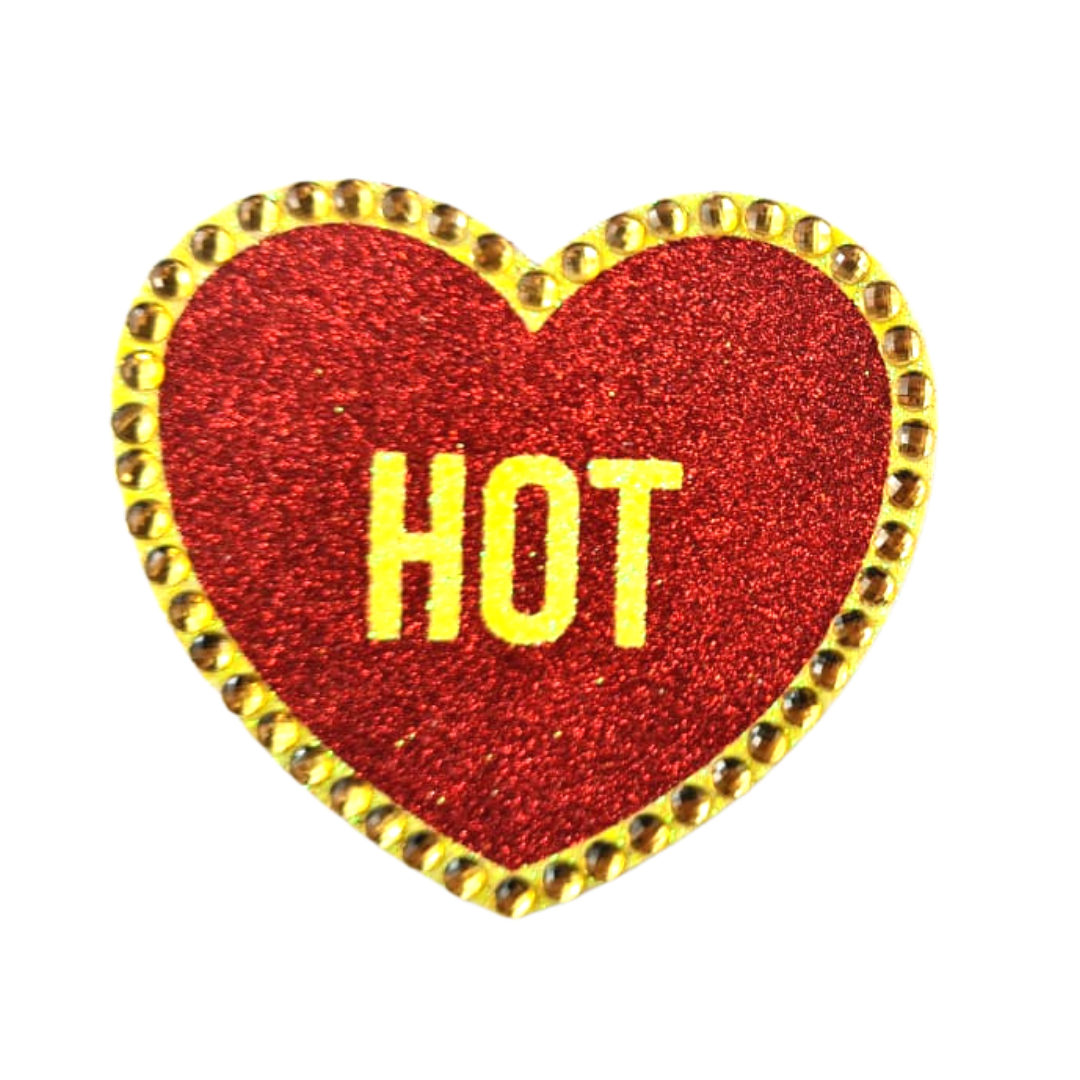 Love: Crystal Red Sparkling Heart Nipple Pasties
