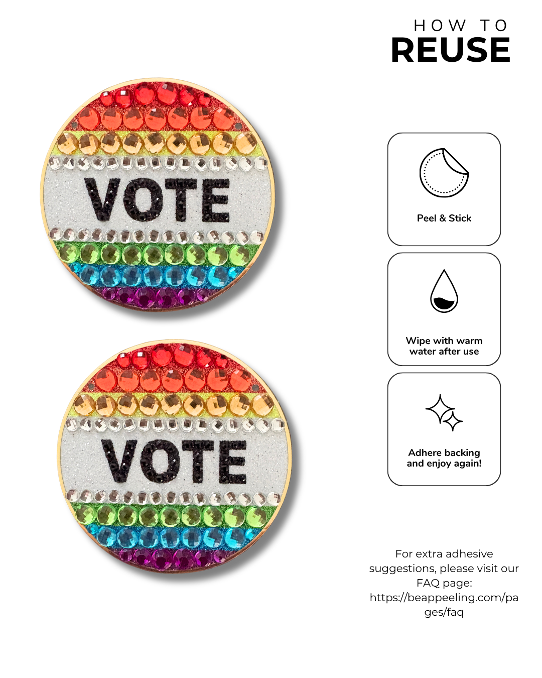 Dirty Martini x Appeeling SUFFRAGETTE Vote Nipple Pasties, Covers (2pcs) Appeeling