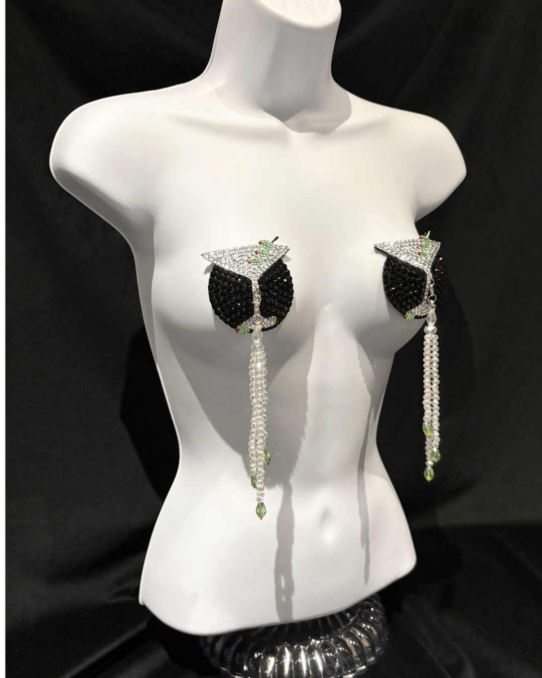 Iconic TASSEL-TINI Dirty Martini Pasties, Nipple Tassels (2pcs) With Crystal Tassels