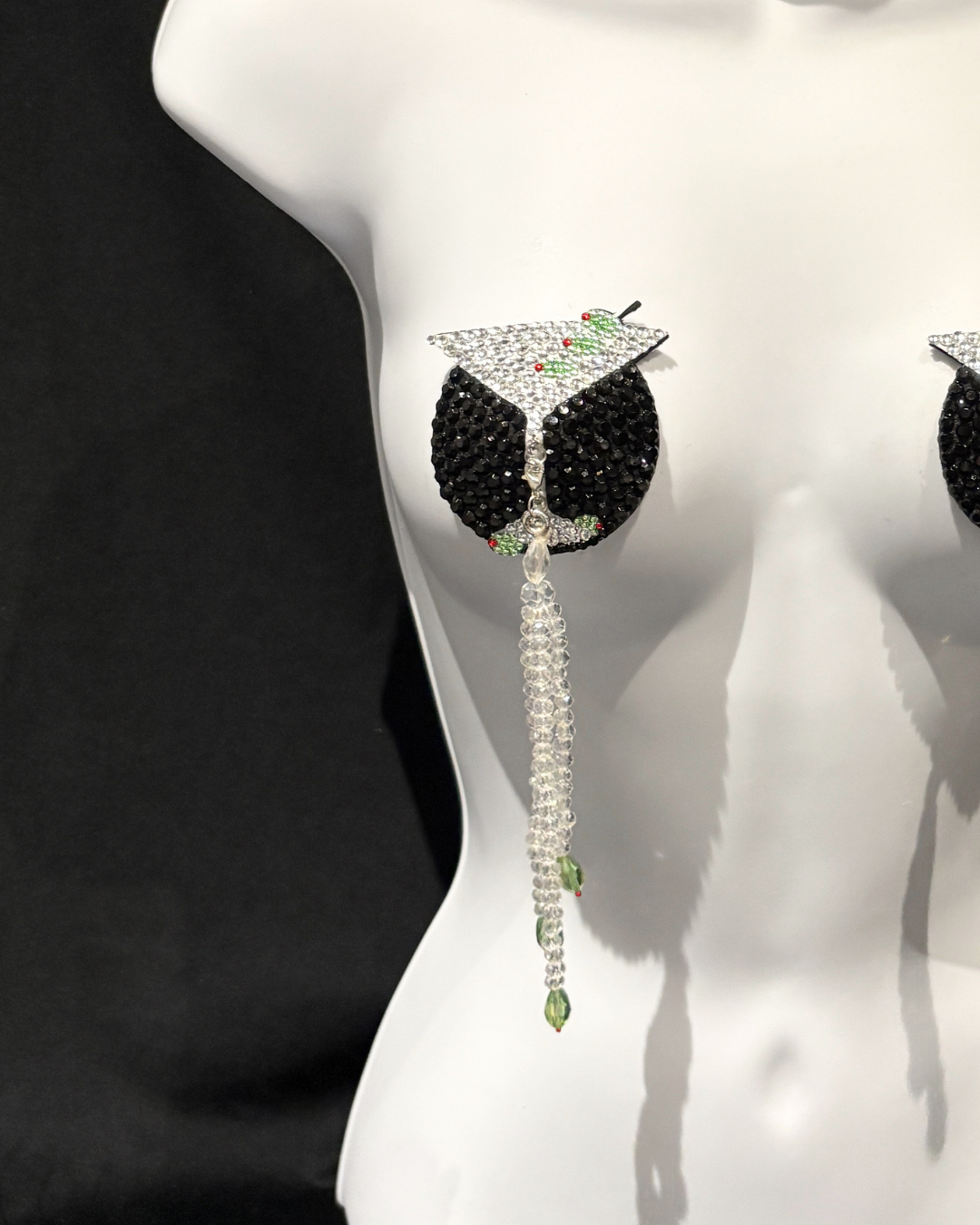 Iconic TASSEL-TINI Dirty Martini Pasties, Nipple Tassels (2pcs) With Crystal Tassels
