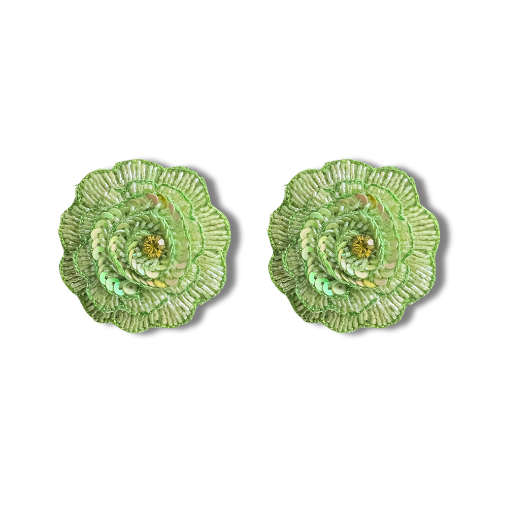 LUCKY LIME Sequin and Embroidered Flower Nipple Pasties Covers (2pcs) for Burlesque, Rave Lingerie and Festivals