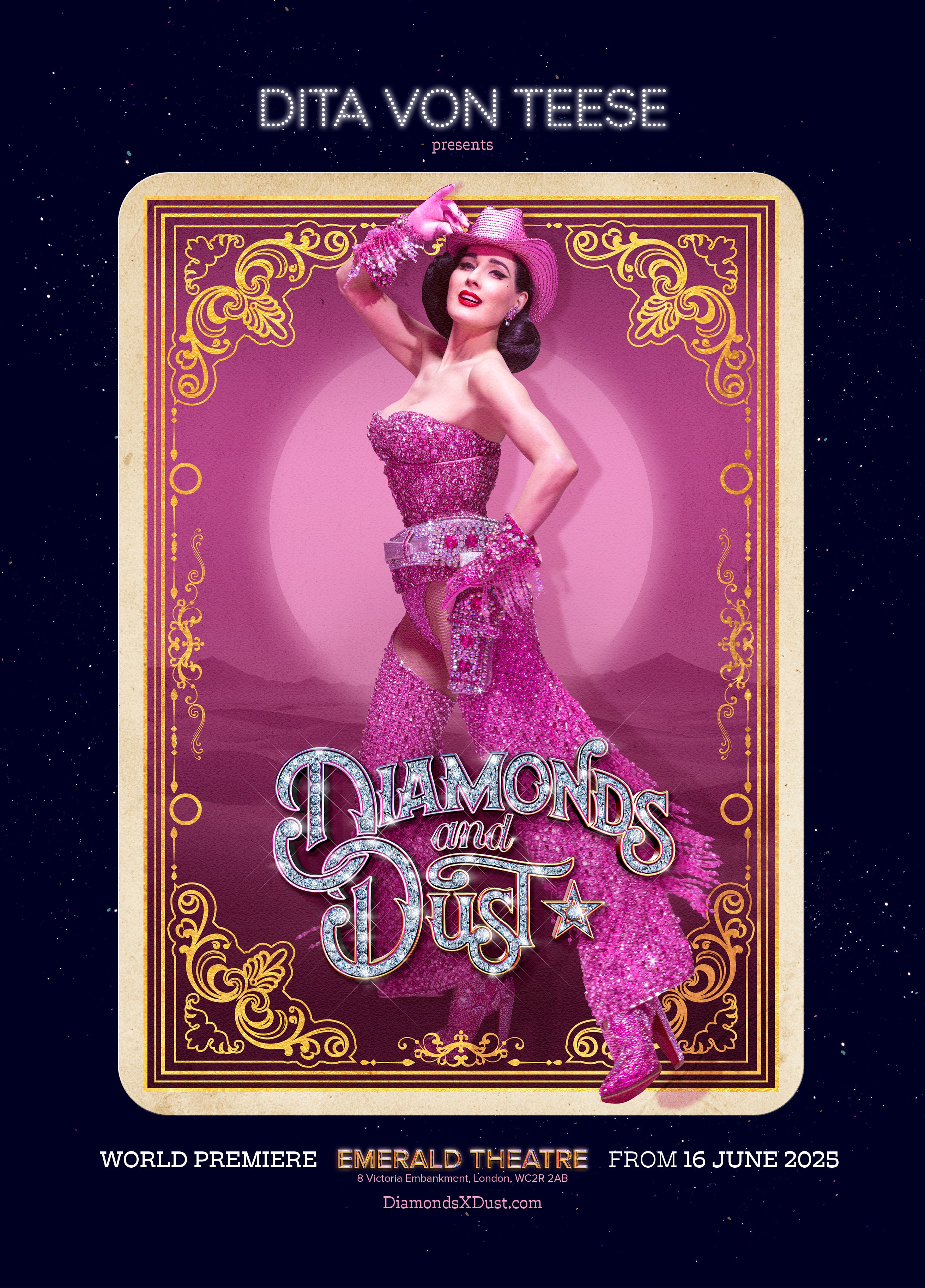 DITA VON TEESE Deputeese Pink Cowgirl Star Pasties with Removable Hand-Beaded Tassels (2pcs)