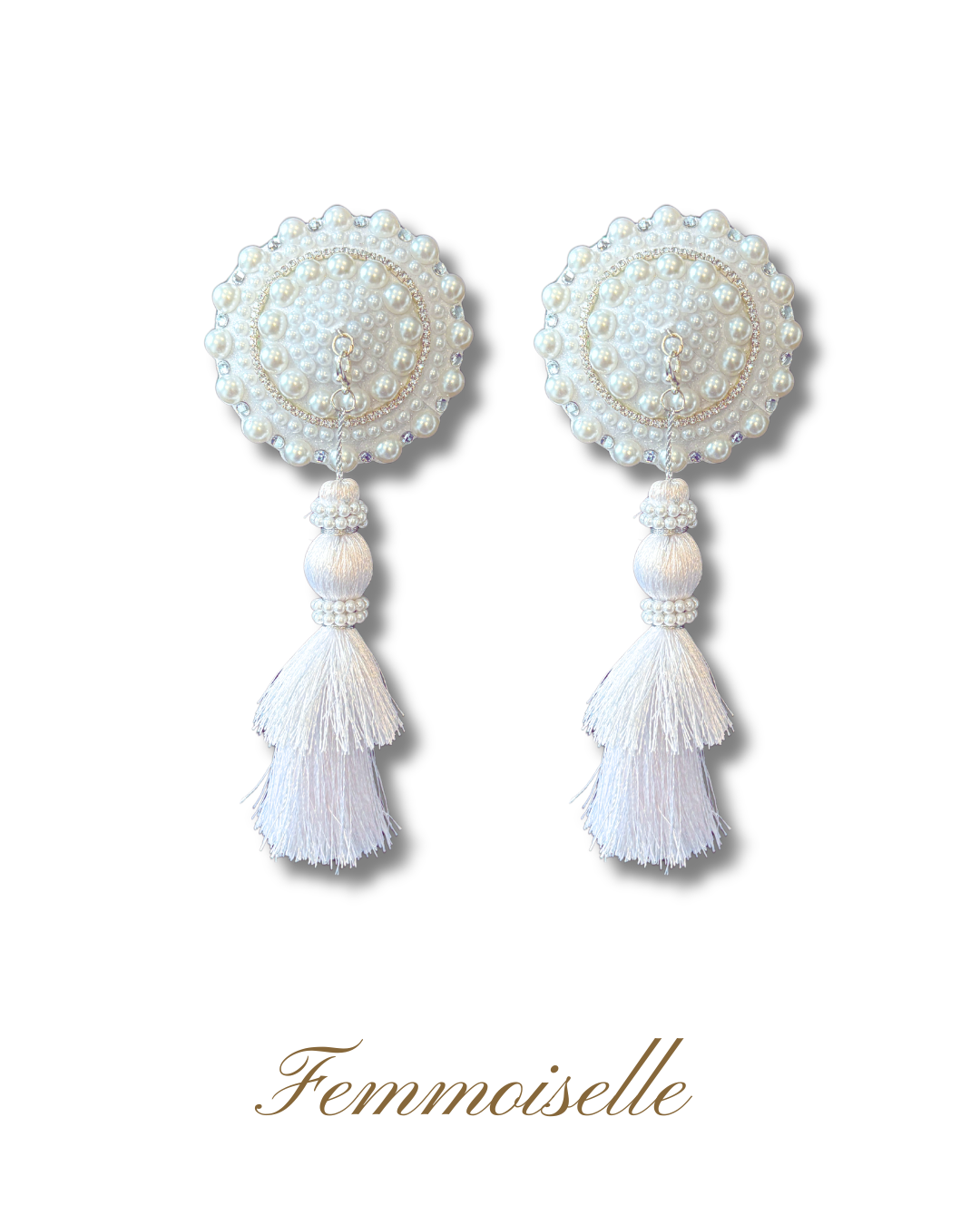 DITA VON TEESE Femmoiselle Pearl and Gem Pasties with Removable Hand-Beaded Tassels (2pcs) Appeeling