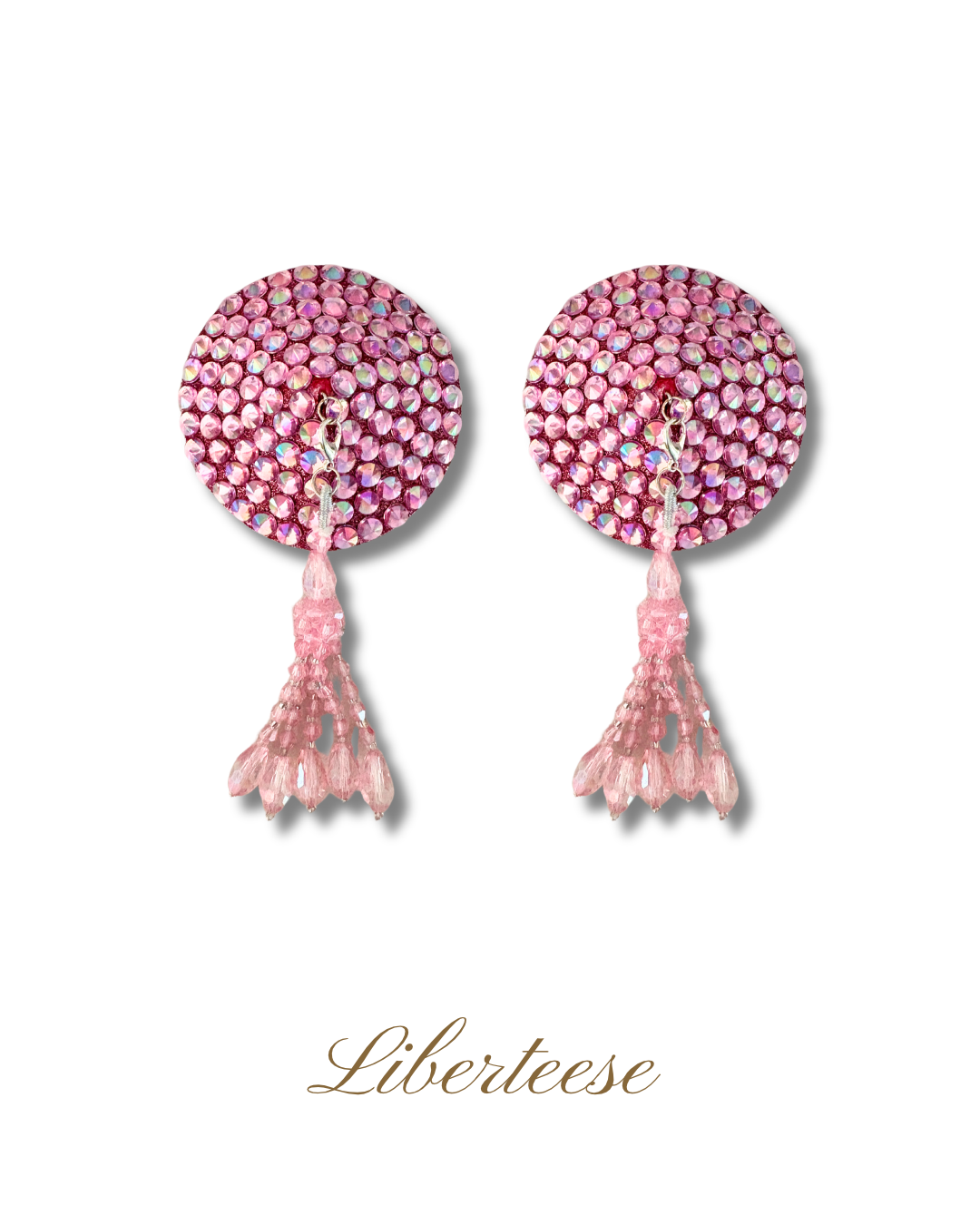 DITA VON TEESE Liberteese Pink Shimmering Crystal Pasties with Removable Tassels (2pcs) Appeeling
