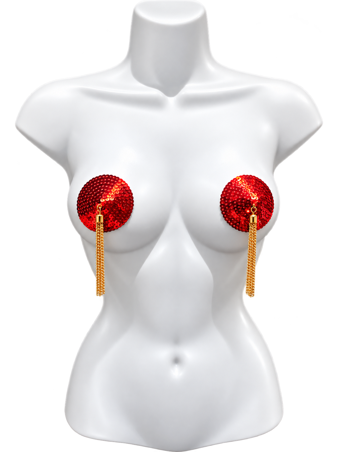 GILTY PLEASURE Sequin with Gold Tassels Nipple Pasty (2pcs), Pasties Tassels Appeeling