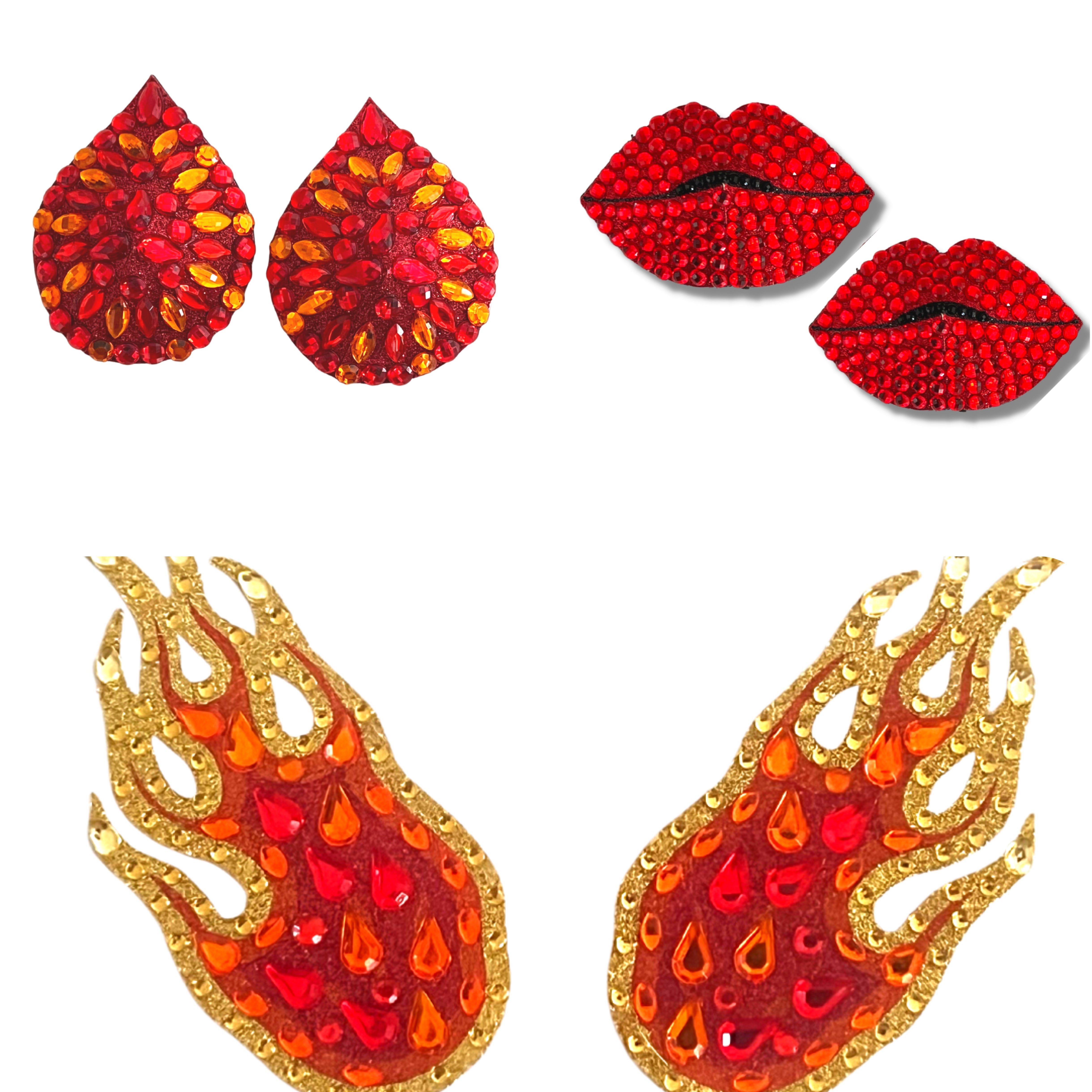 Hot Sauce Bundle (3 paires / 6 pcs) Nipple Pasties pour Burlesque Lingerie Carnaval et Festivals – VENTE