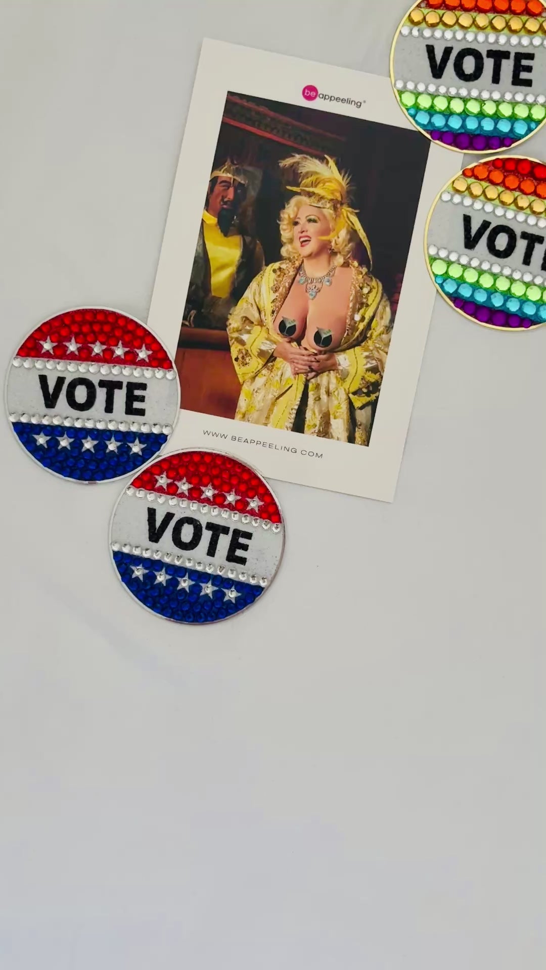 Dirty Martini x Appeeling SUFFRAGETTE Vote Nipple Pasties, Covers (2pcs) Appeeling