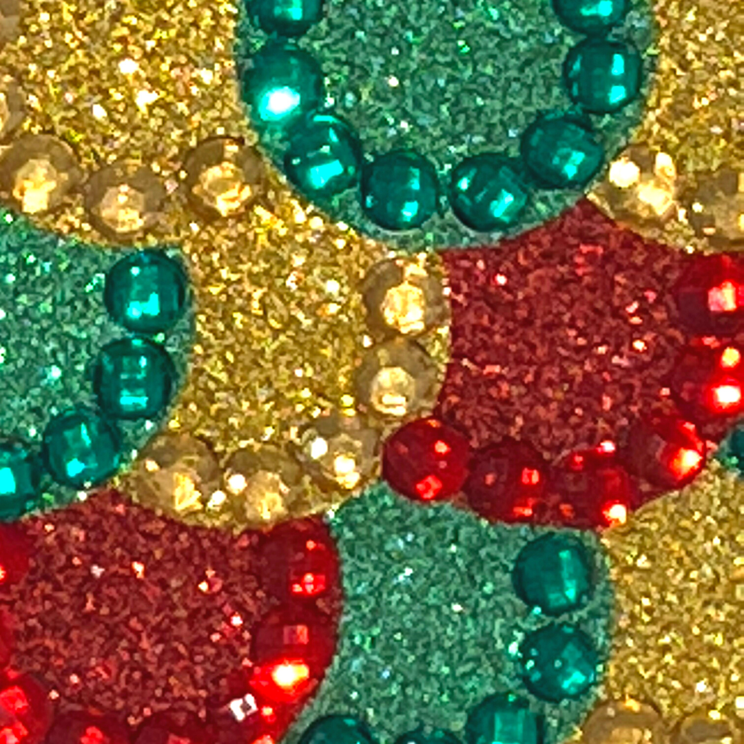 ROCKAFELLA Christmas Tree Glitter &amp; Gem Pasty para pezones, cubrepezones (2 piezas) para festivales de lencería, carnaval, burlesque, rave
