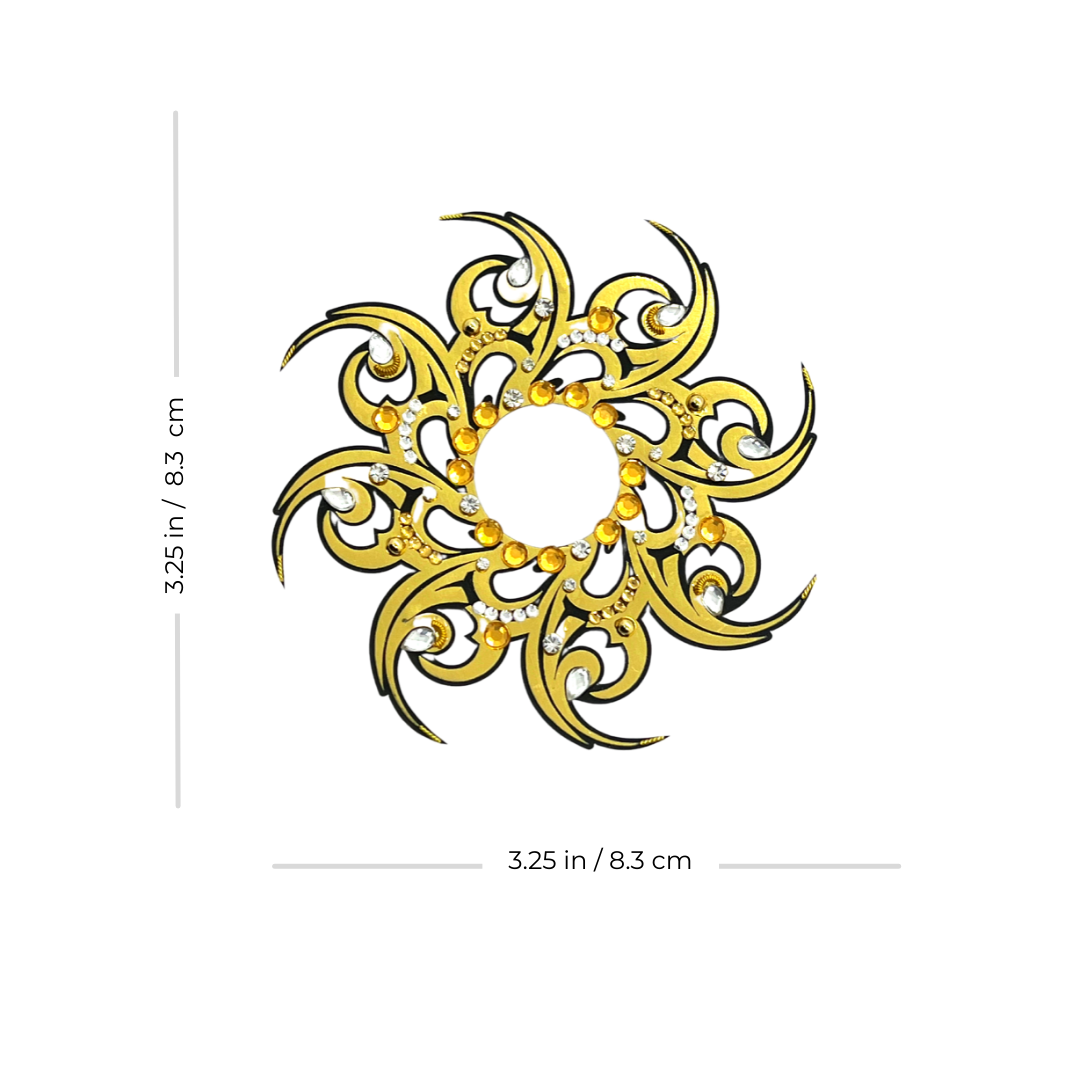 GOLD MINE - Pasties de pezón con purpurina dorada (2 piezas) Cubiertas para festivales, carnaval, lencería burlesca Raves