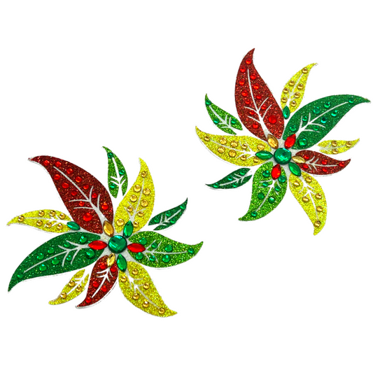 SWEET DELILAH - Pasties para pezones con flores de brillo y cristal, fundas (2 piezas) para festivales, lencería burlesca Carnival Raves - OFERTA