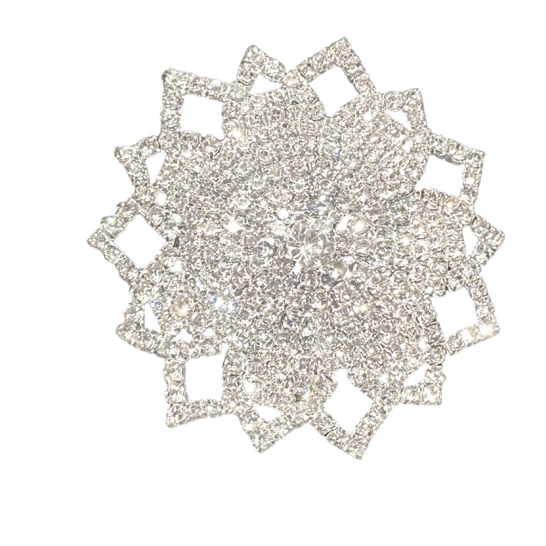 ELSA Rhinestone Snowflake Pasties, Cubiertas para pezones (2 piezas) para Burlesque, Raves, Fesitvals, Lencería