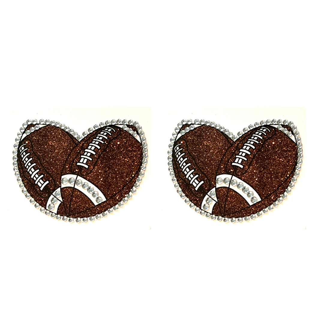 HALFTIME SHOW Football Glitter &amp; Gem Nipple Pasty, Couvre-tétons (2pcs) pour les festivals de lingerie Carnaval Burlesque Rave