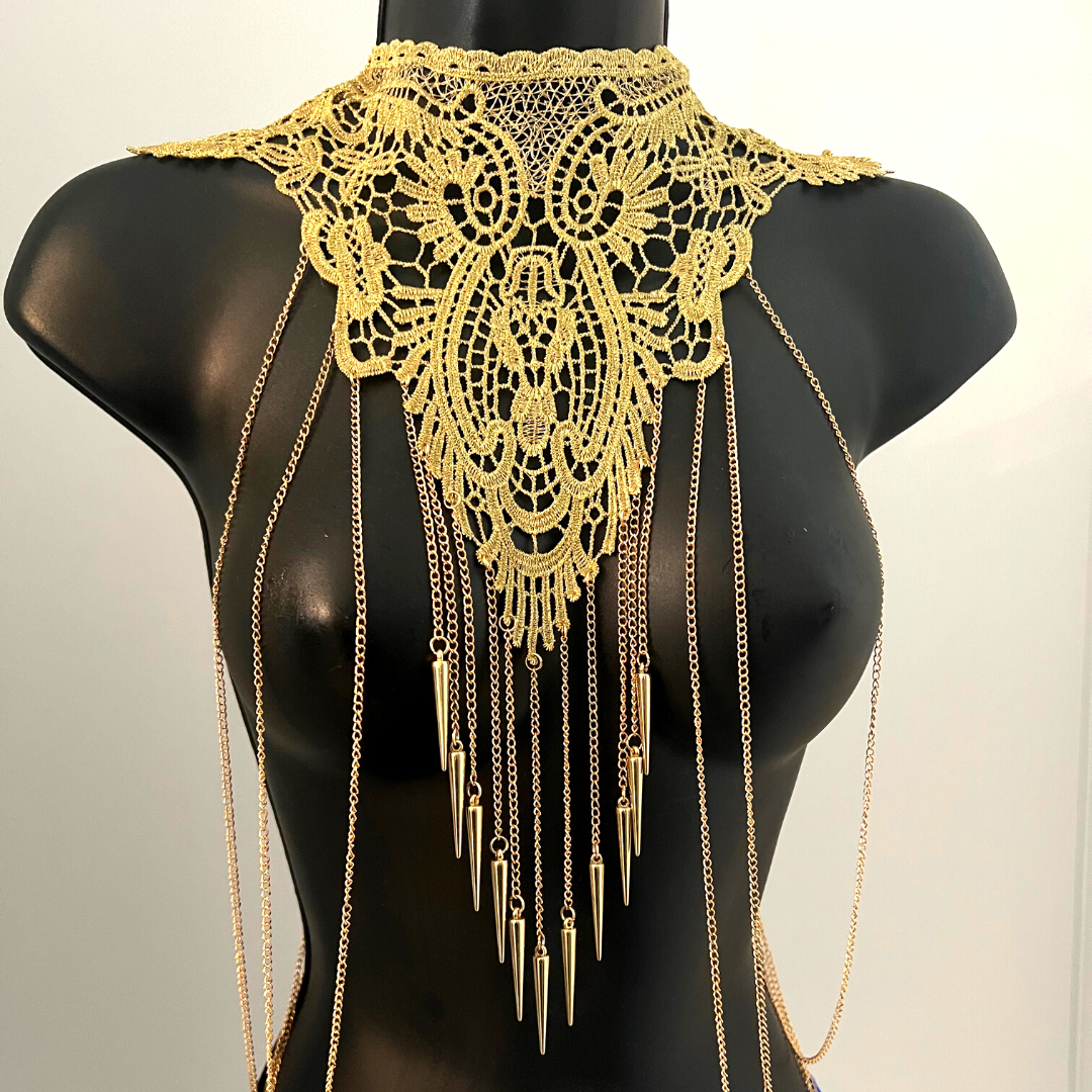 GOLDEN GODDESS Gold Lace Gold Body Chains Body Jewelry for