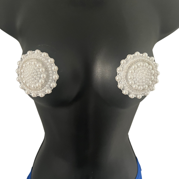 MERINGUE - Pearl Nipple Pasty, Covers (2pcs) for Burlesque Lingerie Ra –  Appeeling