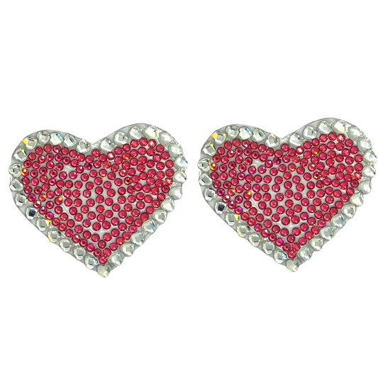 Atractivas empanadas para pezones de cristal rosa con forma de corazón 'Pink Sugar', portadas para raves de lencería burlesca