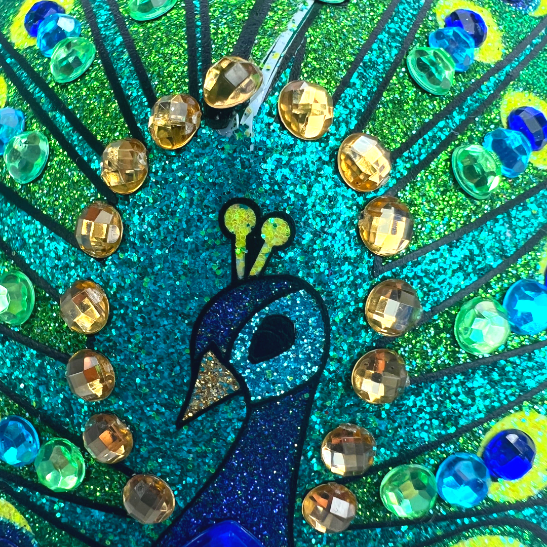 PROUD MARY Glitter and Gem Peacock Pezón Pasty, Cubierta para Festivales de Lencería Carnaval Burlesque Rave