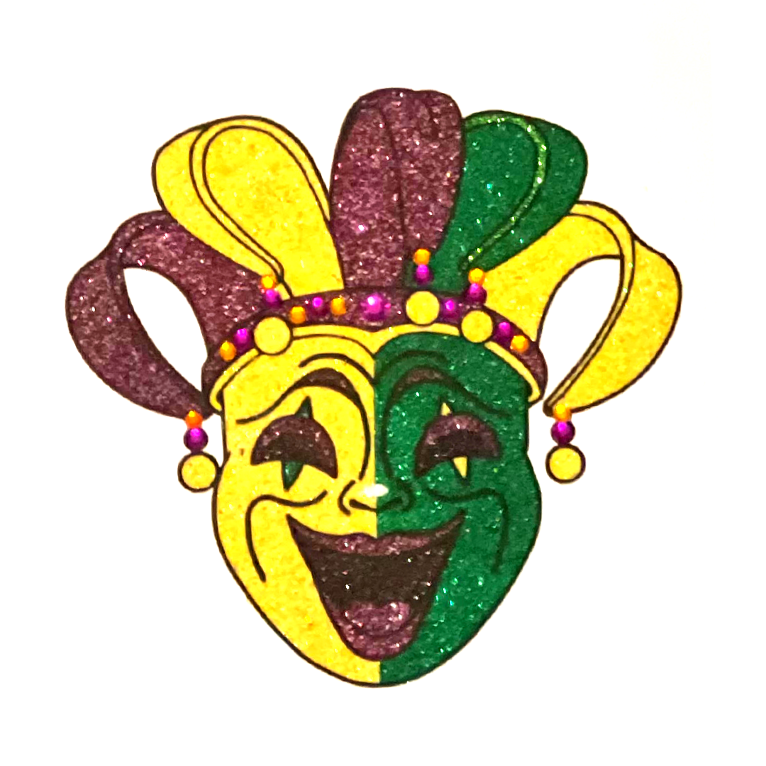 MARDI GRAS- Pasties de pezón con máscara de purpurina y gemas, cubiertas (2 piezas) para festivales Rave Burlesque Lingerie