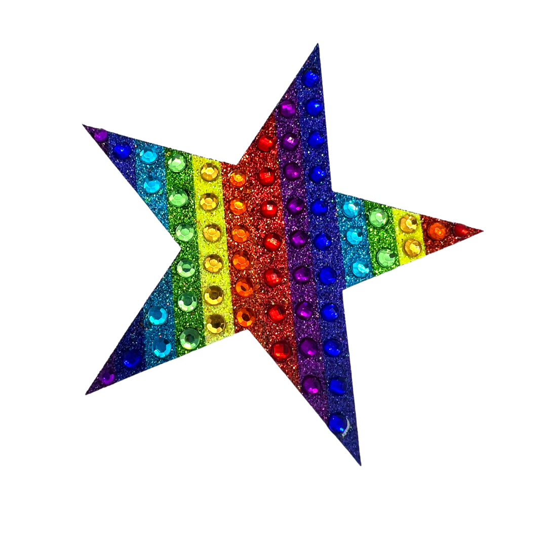 Superstar - Pasties para pezones Glitter Star Pride, portadas para festivales Rave Burlesque Lingerie