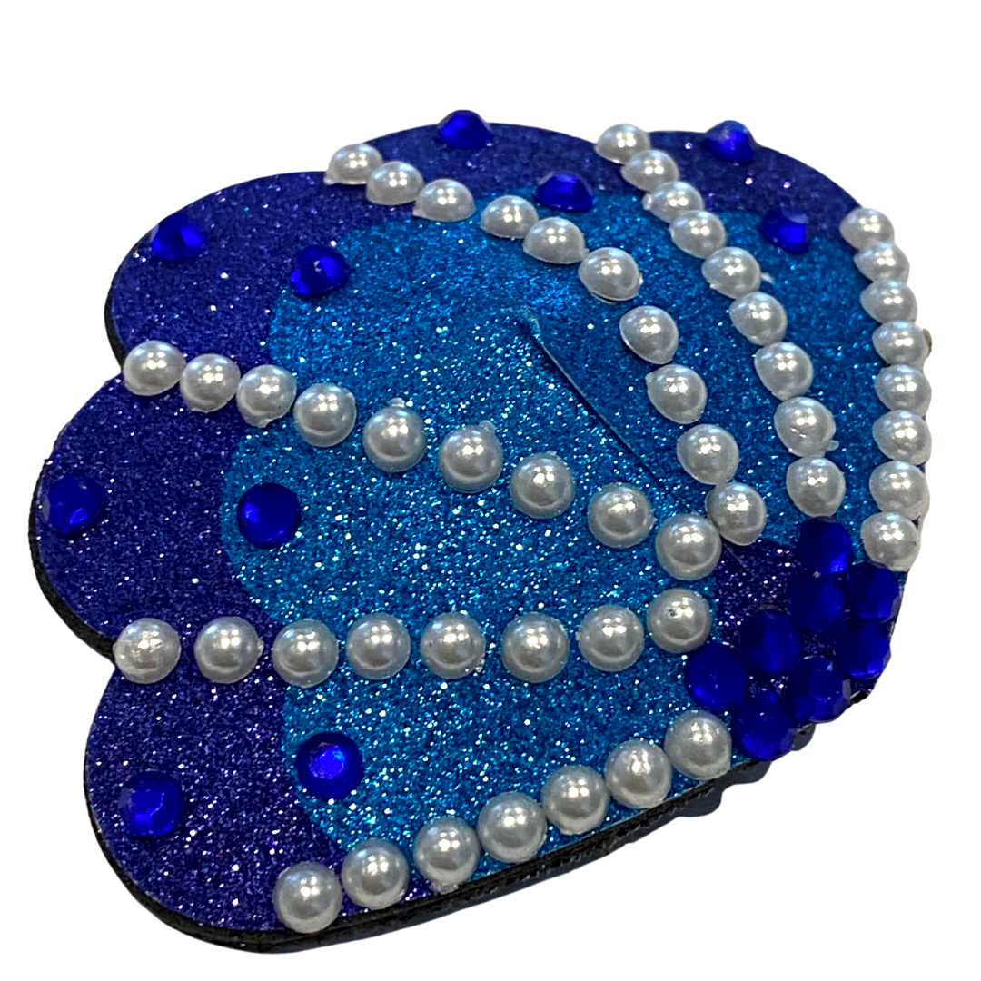 ARIEL Glitter &amp; Pearl Shell Pezón Pasties, Cubiertas para Lencería Burlesque Festivales Raves
