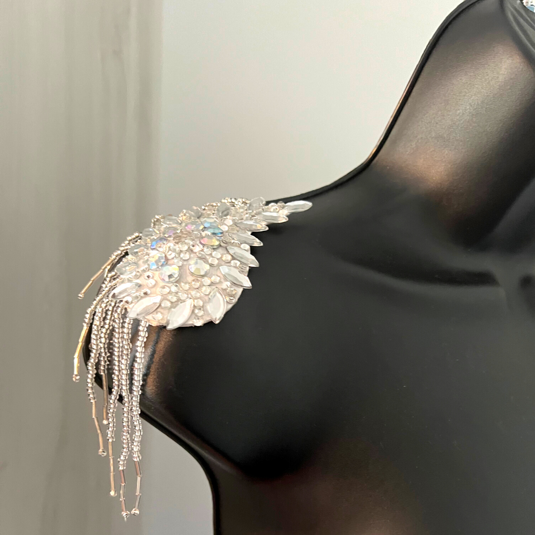 WARRIOR PRINCESS Teardrop Crystal Pasty, perlé gland Nipple Cover (2pcs) pour les festivals de lingerie Carnaval Burlesque Rave