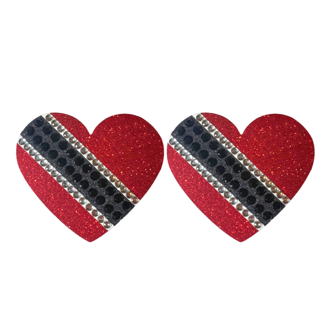 TRINI LOVE Trinidad and Tobago Glitter Heart Pasties, Covers for Burle ...