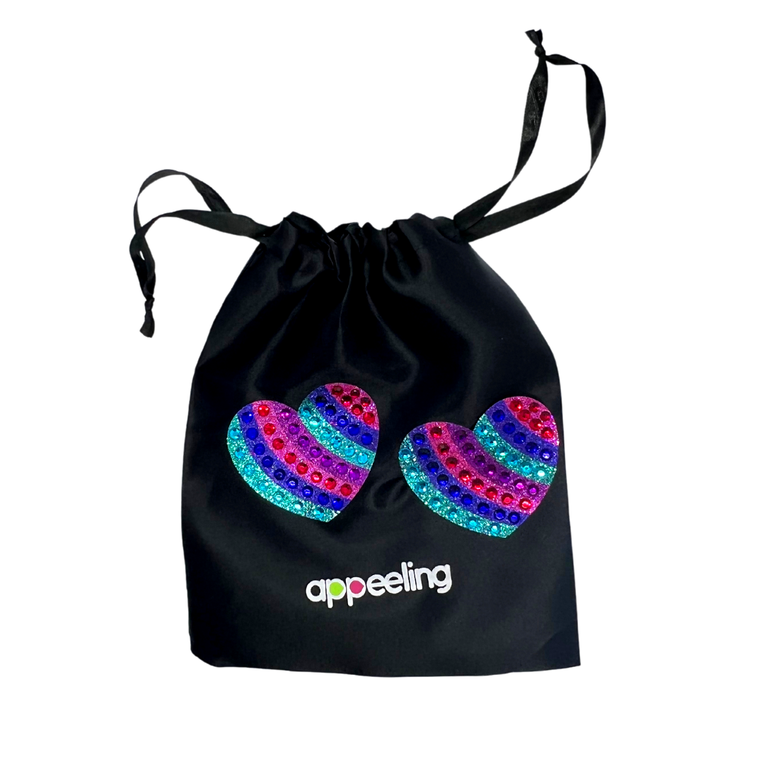 BILLIE - Glitter Heart Pride Nipple Pasties, Cubiertas para festivales, Raves Burlesque Lingerie