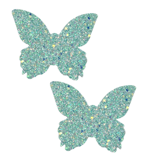 PIXIE Pastel de pezón de mariposa verde menta, cubierta para festivales de lencería Carnaval Burlesque Rave
