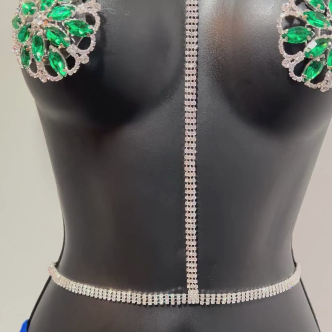 SPARKLE MONROE Rhinestone Body Chains / Bra Body Jewelry for Lingerie